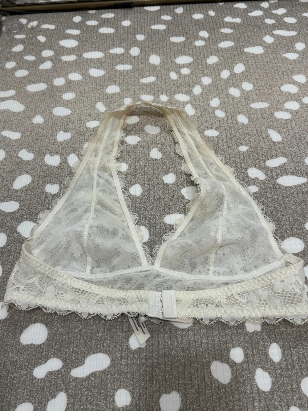 Intimately Free People Last Dance halter lace bralette top ivory scalloped - Picture 4 of 6